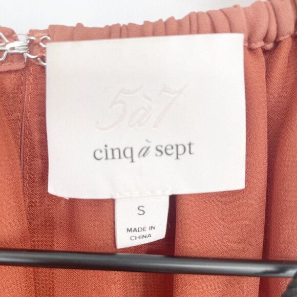 Cinq a Sept Lotus Halter Neck Peplum Silk Top Sleeveless Blush Pink Women's S - Picture 6 of 8